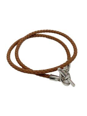 Hermes Glenan Double Tour Brown Leather Bracelet Box Cloth